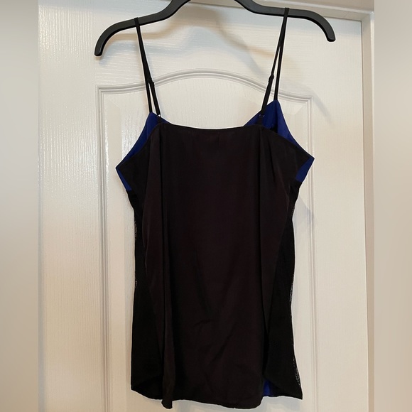 Nicole by Nicole Miller satin cami tank top size Medium blue & black πHost Pickπ - Picture 4 of 5